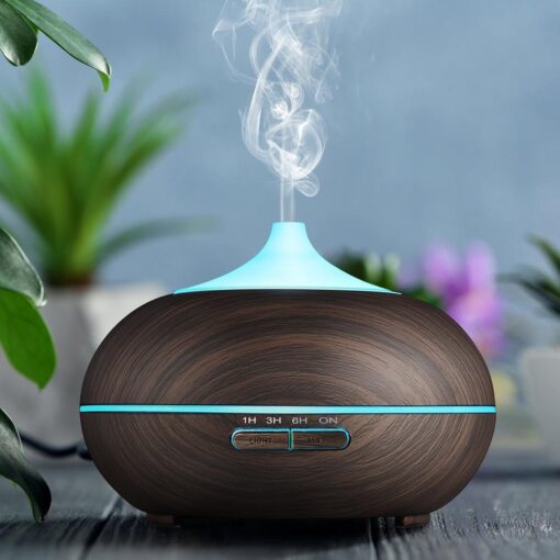 300ml Dark Wood Grain Ultrasonic Diffuser W/ Measuring Cup