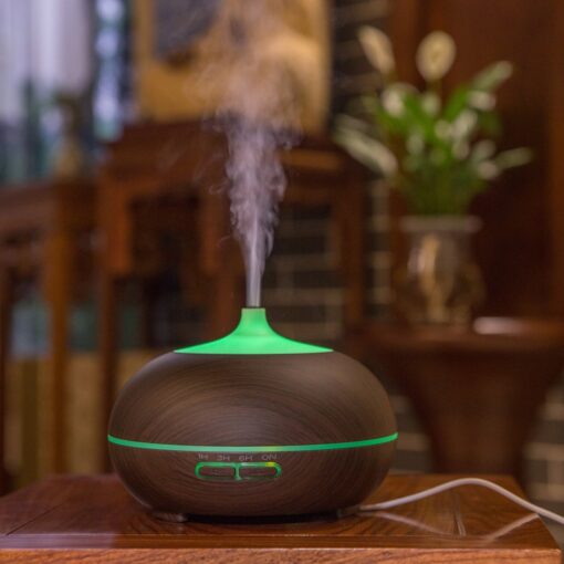 300ml Dark Wood Grain Ultrasonic Diffuser W/ Measuring Cup - Image 3