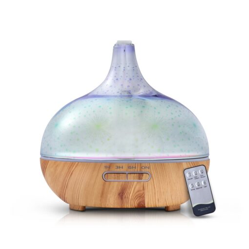 400ml 3D Firework Air Humidifier W/ Remote - Light Wood