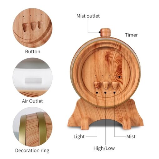 Bluetooth Barrel Aromatherapy Humidifier: Enhance Your Space with Smart Technology - Image 6