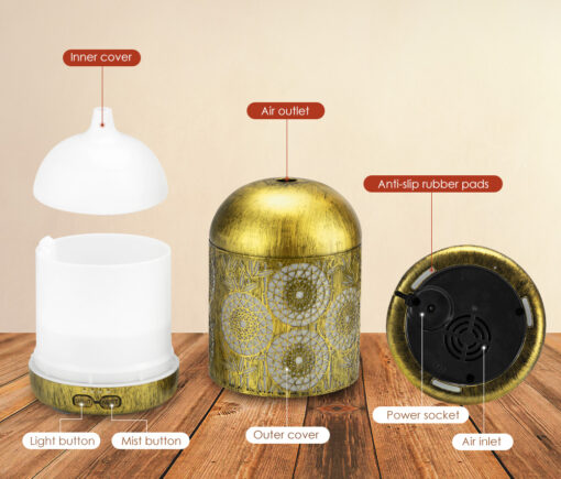 Vintage Style Aroma Diffuser - 300ml W/ Remote - Image 10