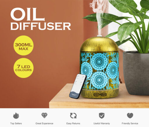 Vintage Style Aroma Diffuser - 300ml W/ Remote - Image 4